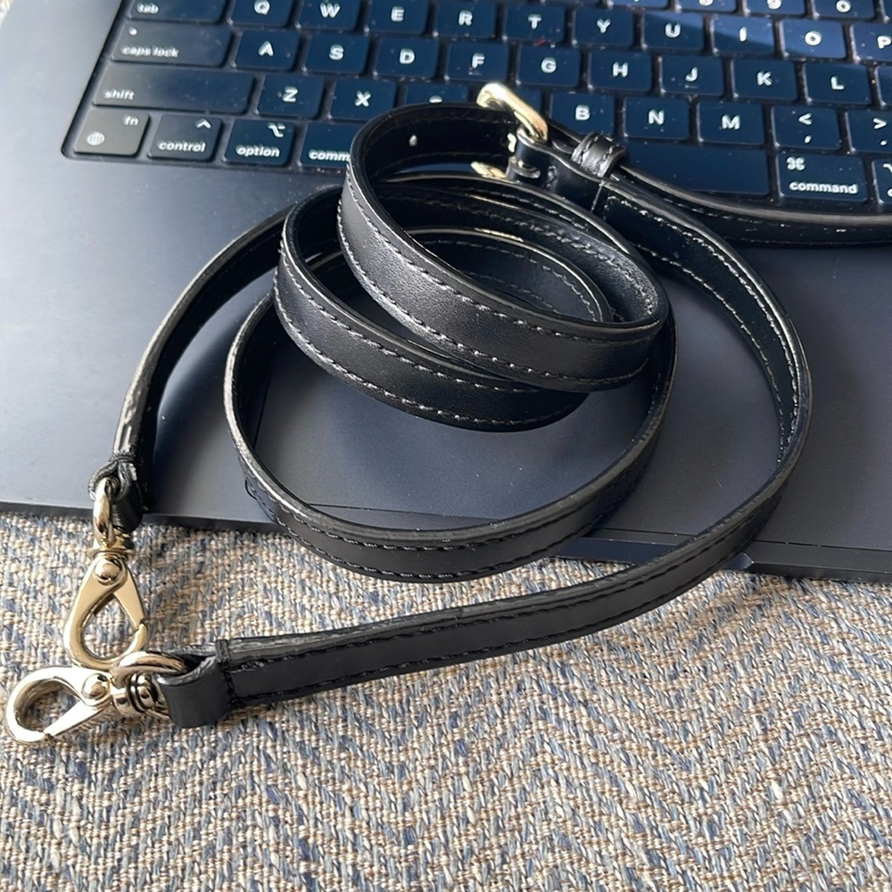 kate spade Black Leather Adjustable Crossbody Strap with Gold Hardware - Picture 3 of 13